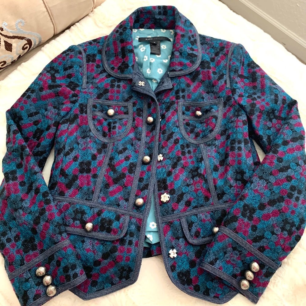 Marc Jacobs Embroidered Plaid Hamlin Jacket